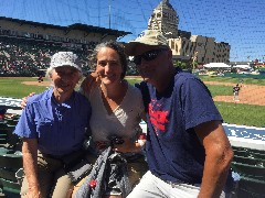 Ruth Bennett McDougal Dorrough; Katherine (Kat) McDougal Wheeler McCandless; Kurt McCandless; Redwings Baseball Field- Rochester NY, NY